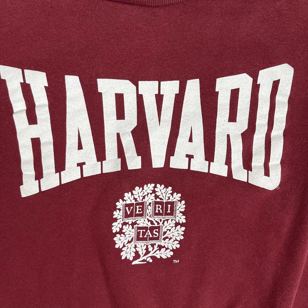 Harvard Crimson Sweatshirt Womens Medium Red NCAA College H&M Crewneck Pullover - Picture 2 of 7
